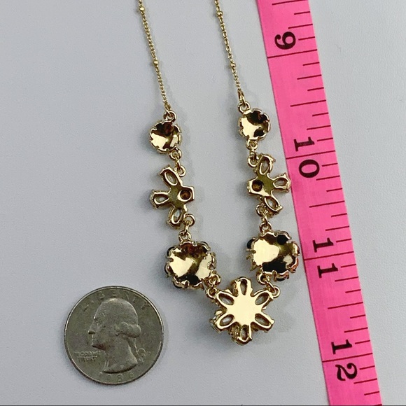 Kate Spade Mini Bouquet Gold Black Flower Necklace - Picture 6 of 7